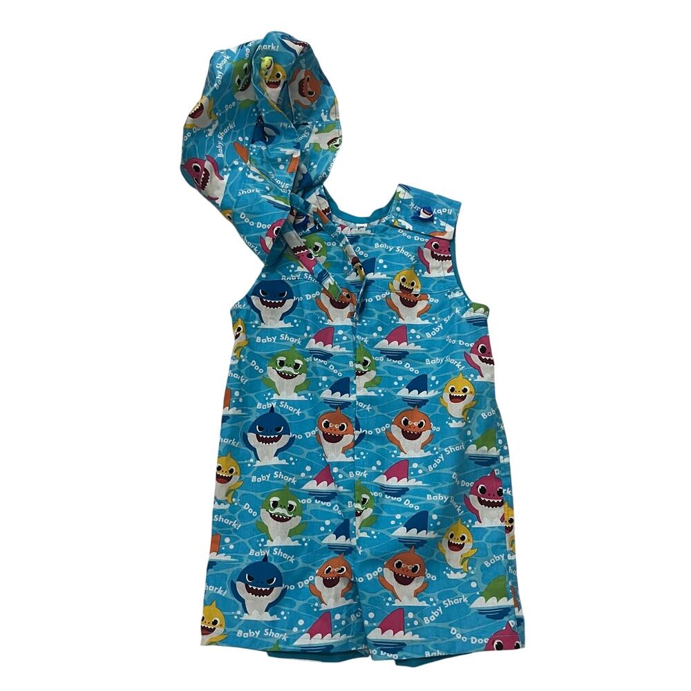 Baby Shark Toddler Boy Girl Sleeveless Romper Jumpsuit 24M Blue All Over Print